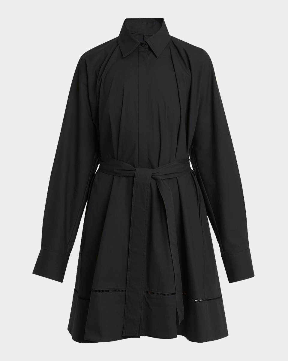Sammy Belted Ladder Stitch Poplin Dress